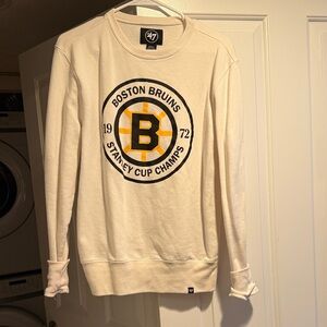 47 Boston Bruins Stanley Cup Champs Cream Crewneck Sweater